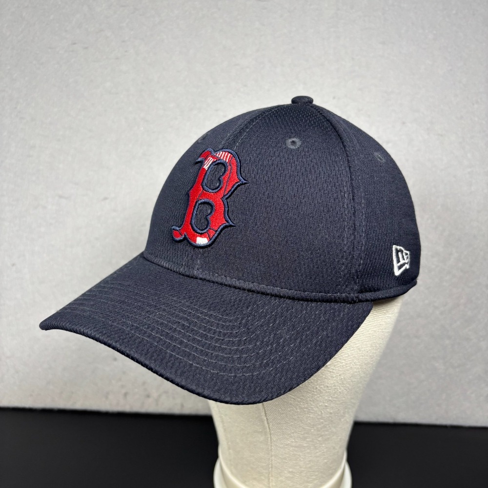 New Era Boston Red Sox 39THIRTY Stretch Fit Hat Navy Embroidered MLB Cap S/M